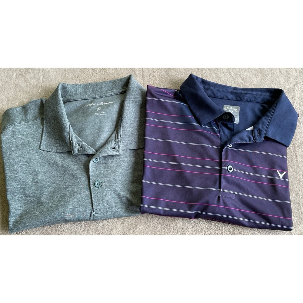 Callaway Opti-Dri & Eddie Bauer Polo Shirt Bundle XL Men Golf Casual